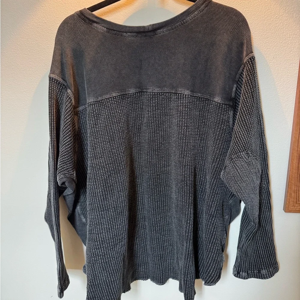 FP One Blake Thermal Black Waffle Knit Top - Picture 4 of 4